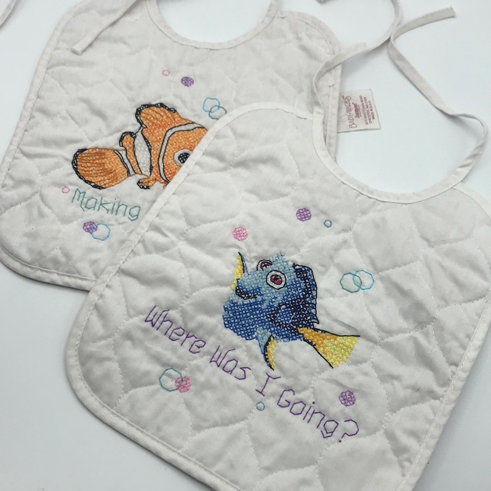 Crosstitched Finding Nemo Dory Baby Bids Set of 2
